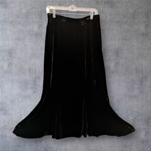 Elegant BLACK rayon VELVET TULIP Skirt Waist:29 Medium+
